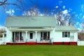 southern classic white home porch retro house historical architecture vintage rural