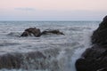 The southern coast of the Crimean peninsula near the town Malorechensk. Ukraine. Storm on the Black Sea.