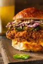 Southern Country Fried Chicken Sandwich Royalty Free Stock Photo