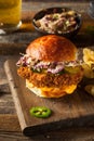 Southern Country Fried Chicken Sandwich Royalty Free Stock Photo