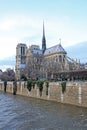 The southern facade of Notre-Dame de Paris. PARIS, FRANCE