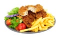 Southern fried chicken fillets and French fries meal Royalty Free Stock Photo
