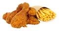 Southern Fried Chicken And French Fries Royalty Free Stock Photo