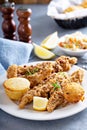 Southern fried fish with cornbread Royalty Free Stock Photo