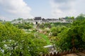 Southern gate of ancient stone fortress in sunny spring morning