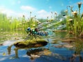 Southern Hawker Dragonfly Nymph Made With Generative AI illustration