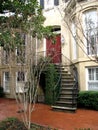 Southern historic district doorway. Savannah, USA. Royalty Free Stock Photo