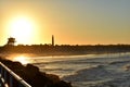 Southern Historical Lighthouse Coastal Architecture and Sunset/Sunrise at the Beach