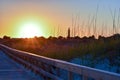 Southern Historical Lighthouse Coastal Architecture and Sunset/Sunrise at the Beach