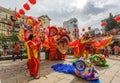 Southern Lion Dance at Eye Opening ceremony, Lady Thien Hau pagoda, Vietnam