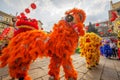 Southern Lion Dance at Eye Opening ceremony, Lady Thien Hau pagoda, Vietnam