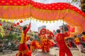 Southern Lion Dance at Eye Opening ceremony, Lady Thien Hau pagoda, Vietnam