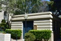 Southern Pacific Hospital utility room turned Mercy Family Plaza, 1. Royalty Free Stock Photo