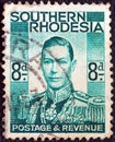 SOUTHERN RHODESIA - CIRCA 1937: A stamp printed in Southern Rhodesia shows King George VI, circa 1937.