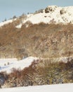 Hill Top in Snow at Winter Royalty Free Stock Photo