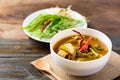 Southern Thai food Kaeng Tai Pla , fish organs sour soup Royalty Free Stock Photo