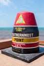 Southernmost point buoy on Continental USA, Key West, Florida Royalty Free Stock Photo