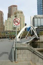 Southgate Footbridge 1992 allows pedestrians to cross between the CBD and Southbank, over the Yarra River