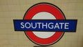 Southgate Underground train station sign Royalty Free Stock Photo