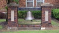 `Southlake Memorial Bell` outside the Department of Public Safety of Southlake, Texas. Royalty Free Stock Photo