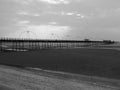 Southport beach and pier at sunset Royalty Free Stock Photo