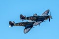 SOUTHPORT, UK JULY 8 2018: Two ex-RAF Spitfires perform a two sh Royalty Free Stock Photo