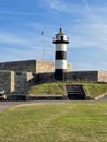 Southsea Castle lighthouse in the warm September sun