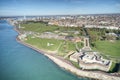 Southsea Castle and Southsea Common aerial view.