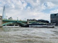 Southwark Bridge is an arch bridge in London, for traffic linking the district of Southwark and the City across the River Thames
