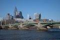 Southwark Bridge London from the South Bank Royalty Free Stock Photo