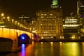 Southwark bridge at Christmas, London Royalty Free Stock Photo