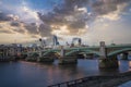 Southwark Bridge over Thames river in London, England. Royalty Free Stock Photo