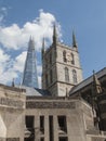 Southwark Cathedral and the Shard, London, UK Royalty Free Stock Photo