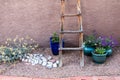 Southwest Adobe Homeand brick porch in New Mexico Royalty Free Stock Photo