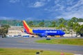 Southwest aircraft on runway preparing for departure from the Orlando International Airport MCO 2