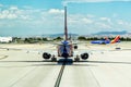 Southwest Airline airplane at the tarmac of McCarran International Airport in Las Vegas, Nevada, United States