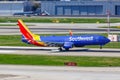 Southwest Airlines Boeing 737-800 airplane San Jose Airport in California Royalty Free Stock Photo