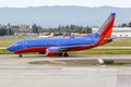 Southwest Airlines Boeing 737-700 airplane San Jose Airport in California