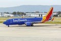 Southwest Airlines Boeing 737-800 airplane San Jose Airport in California Royalty Free Stock Photo