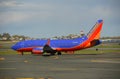 Southwest Airlines Boeing 737 at Boston Airport Royalty Free Stock Photo
