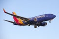 Southwest Airlines 737 Commercial Jet Airplane Royalty Free Stock Photo