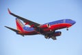 Southwest Airlines 737 Commercial Jet Airplane Royalty Free Stock Photo