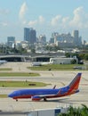 Southwest Airlines jet airplane in Fort Lauderdale Royalty Free Stock Photo