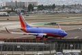 Southwest Airlines jet on runway before takeoff Royalty Free Stock Photo