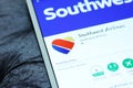 Southwest airlines mobile app Royalty Free Stock Photo