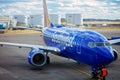 Southwest Airlines Plane at Airport Gate Preparing for Departure Royalty Free Stock Photo