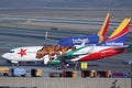Southwest Airlines taxiing in Los Angeles Airport
