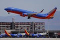 Southwest Airlines taking off from Las Vegas Airport LAS Royalty Free Stock Photo