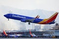 Southwest Airlines taking off from Las Vegas Airport LAS Royalty Free Stock Photo