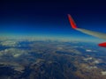 Southwest Airline Flying over Southwest Mountain Range